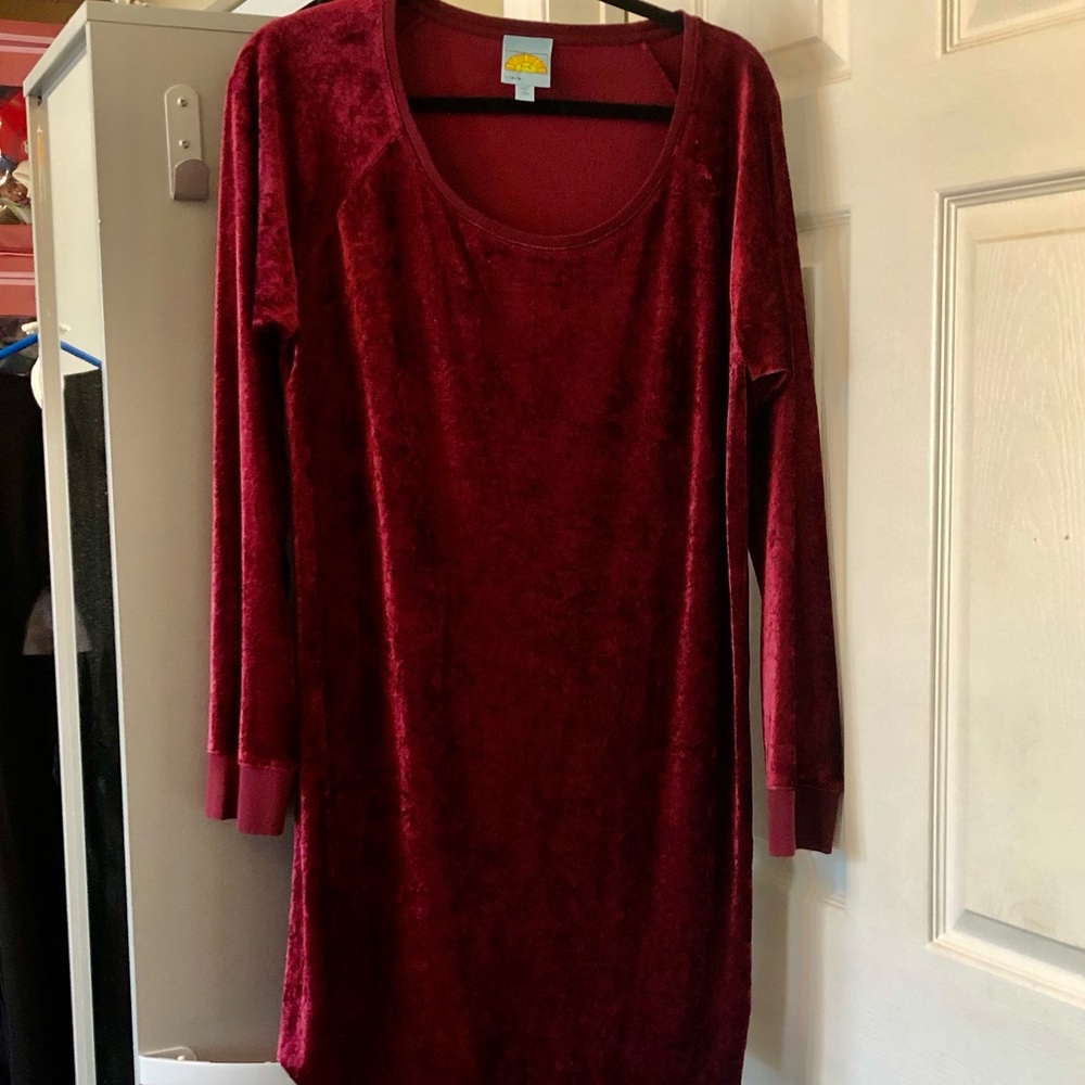 C&C California Burgundy Velour Dress Size Large